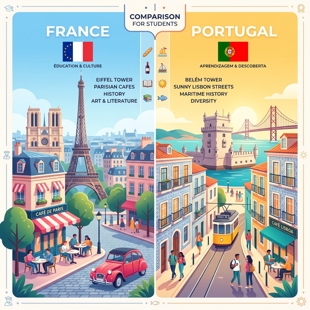 Fransa vs Portekiz Fransa ve Portekiz eğitim ve öğrenci yaşamı karşılaştırması